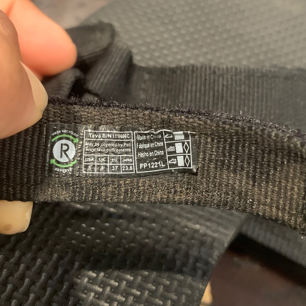 Teva Classic Black Strapped Sandals - Picture 3 of 3